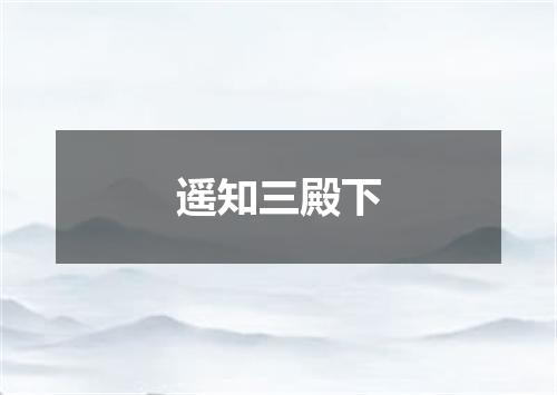 遥知三殿下