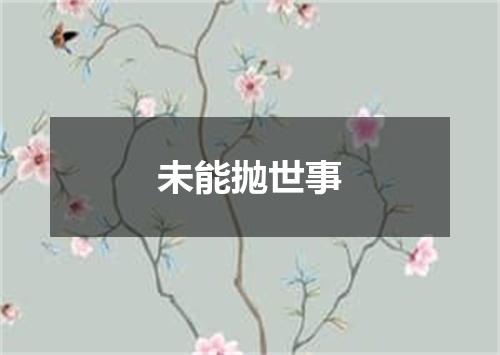未能抛世事