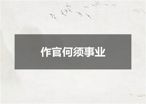 作官何须事业