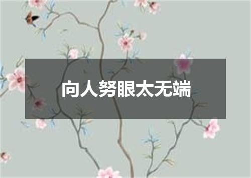 向人努眼太无端