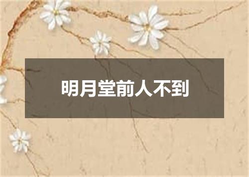 明月堂前人不到