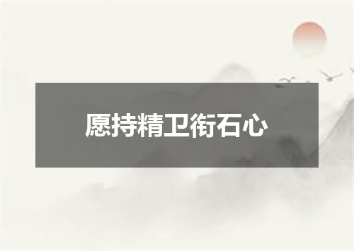 愿持精卫衔石心