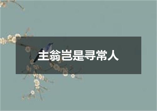 主翁岂是寻常人