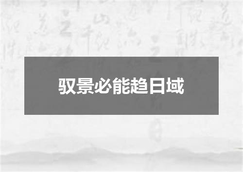 驭景必能趋日域