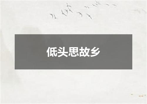 低头思故乡