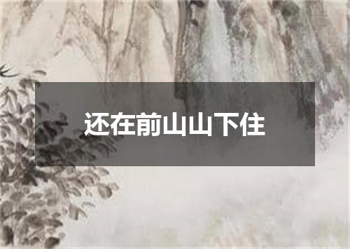 还在前山山下住