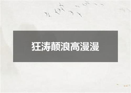 狂涛颠浪高漫漫