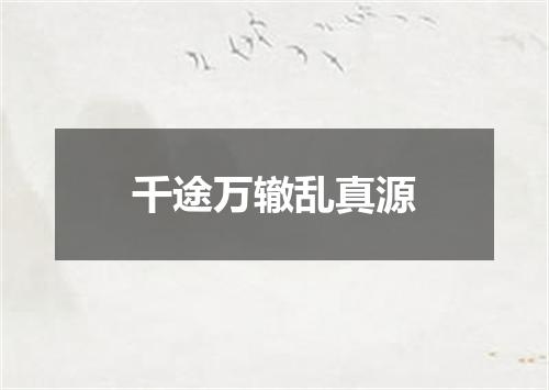 千途万辙乱真源