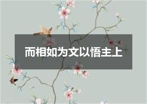 而相如为文以悟主上