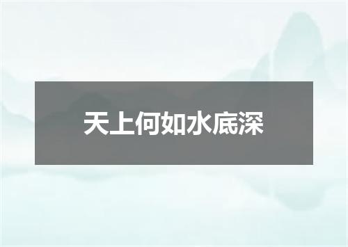 天上何如水底深