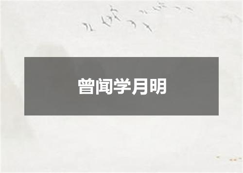 曾闻学月明