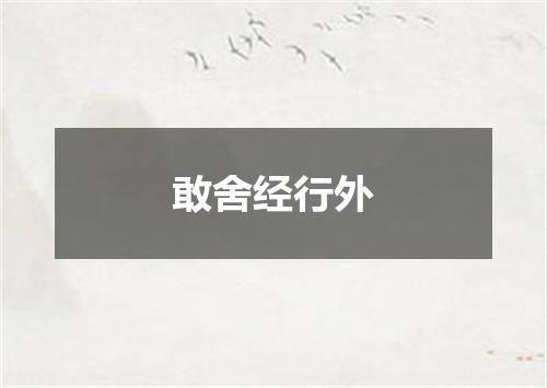 敢舍经行外