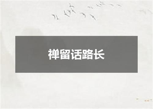 禅留话路长