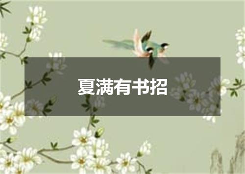 夏满有书招