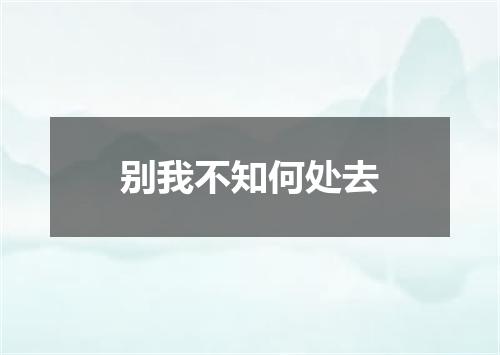 别我不知何处去