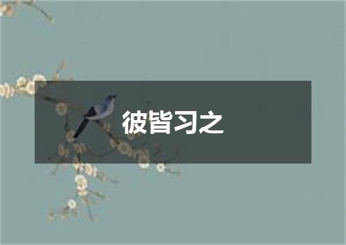 彼皆习之