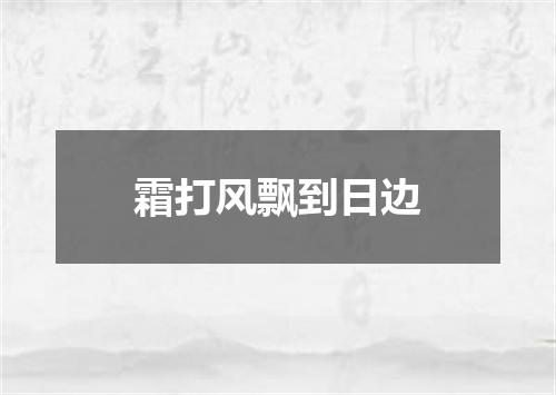 霜打风飘到日边