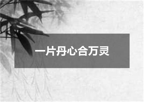 一片丹心合万灵
