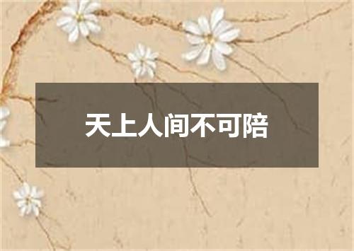 天上人间不可陪