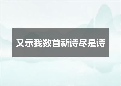 又示我数首新诗尽是诗