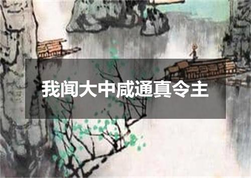 我闻大中咸通真令主