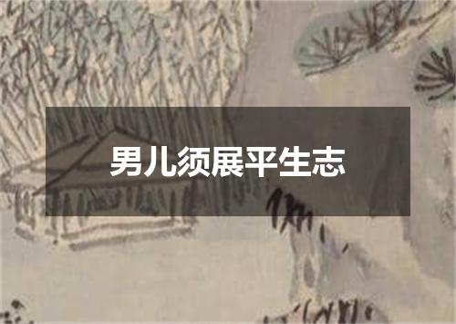 男儿须展平生志