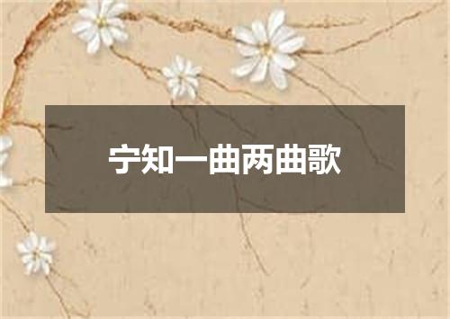 宁知一曲两曲歌