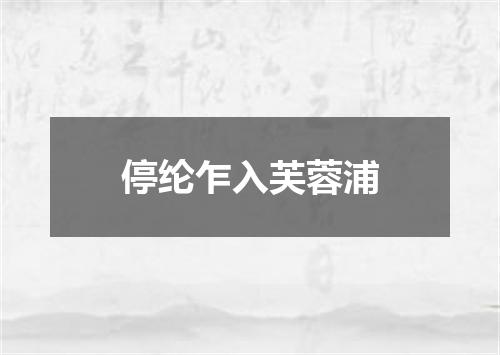 停纶乍入芙蓉浦