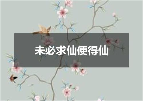 未必求仙便得仙