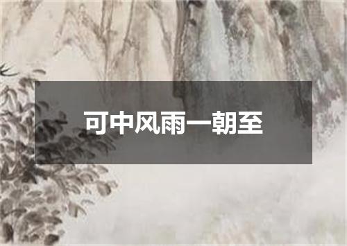 可中风雨一朝至