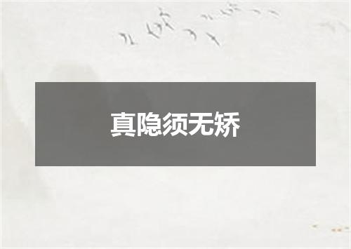 真隐须无矫