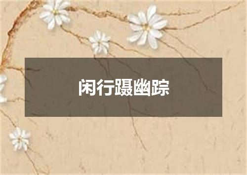 闲行蹑幽踪