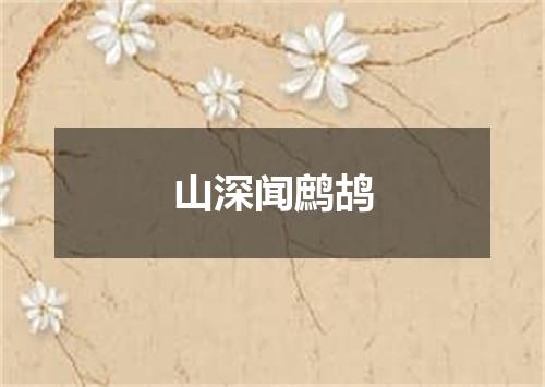 山深闻鹧鸪