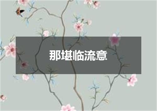 那堪临流意