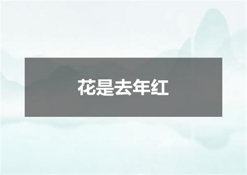 花是去年红