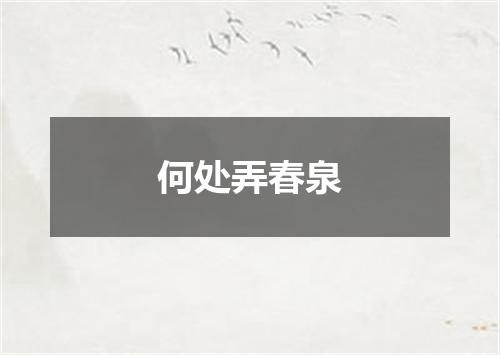何处弄春泉