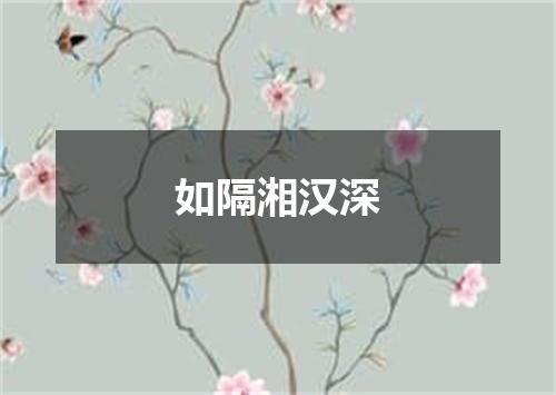如隔湘汉深