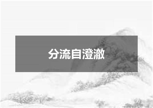 分流自澄澈