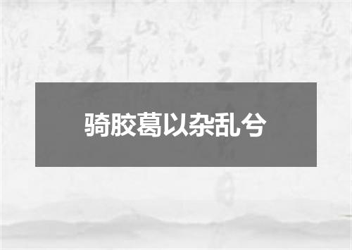 骑胶葛以杂乱兮