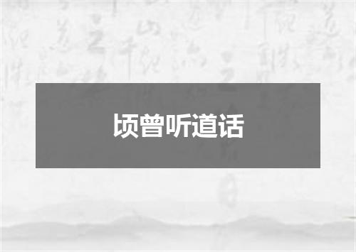 顷曾听道话