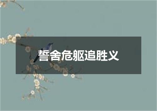 誓舍危躯追胜义
