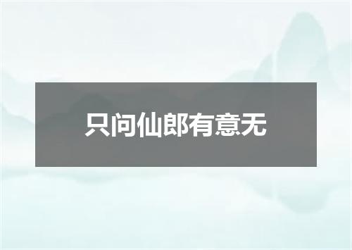 只问仙郎有意无