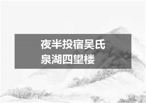 夜半投宿吴氏泉湖四望楼