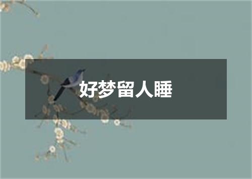 好梦留人睡