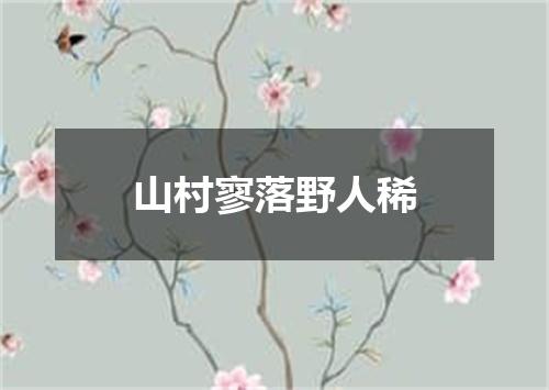 山村寥落野人稀