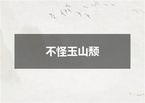 不怪玉山颓