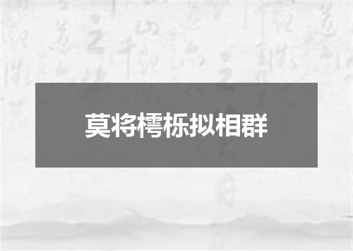 莫将樗栎拟相群