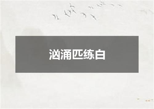 汹涌匹练白