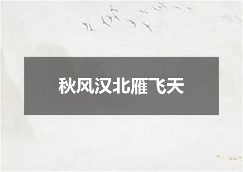 秋风汉北雁飞天