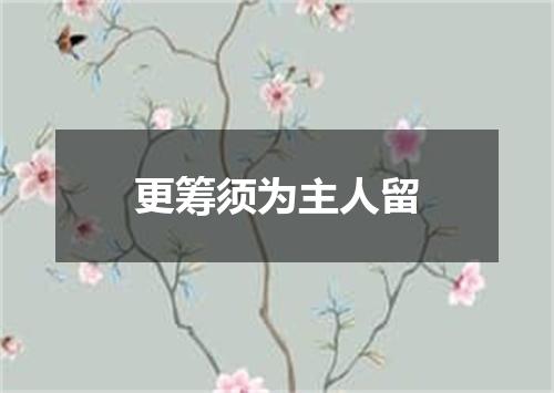 更筹须为主人留